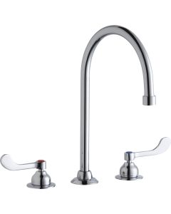 Elkay LK800GN08T4 8" Centerset with Concealed Deck Faucet with 8" Gooseneck Spout 4" Wristblade Handles Chrome