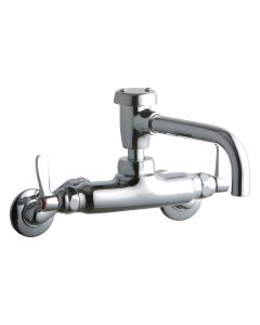 Elkay LK945VS07L2T Foodservice 3-8" Adjustable Centers Wall Mount Faucet w/7" Vented Spout 2" Lever Handles 2in Inlet Chrome