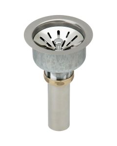 Elkay LK99 Deluxe 3-1/2" Drain Type 304 Stainless Steel Body, Strainer Basket Rubber Seal and Tailpiece