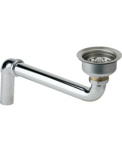 Elkay LKAD35 3-1/2" Drain Fitting" Stainless Steel Body, Strainer Basket and Offset Tailpiece