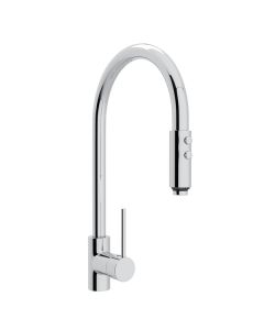 Rohl LS57L-APC-2 Pirellone Side Lever Pull-Down High Spout Kitchen Faucet in Polished Chrome