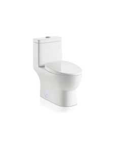 Blu Bathworks LF2137 HET Dual-Flush Freestanding Toilet in White