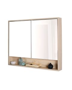 Lacava M06-41-52 Aqausei Surface-Mount Medicine Cabinet With Two Mirrored Doors in Silver Oak