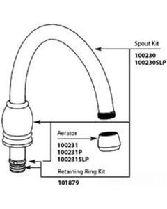 Moen 100230 Chateau Kitchen Spout in Chrome