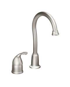 Moen 4905SRS Camerist Centerset Bar Faucet Spot Resist in Stainless With Sidespray