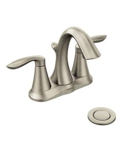 Moen 6410BN Eva Two-Handle High Arc Bathroom Faucet in Nickel