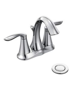 Moen 6410 Eva in Brushed Nickel Two-Handle High Arc Bathroom Faucet in Chrome