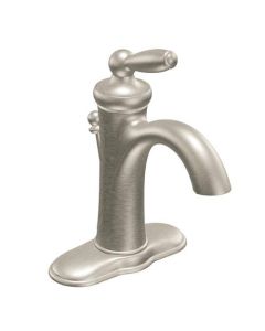Moen 6600BN Brantford Deck Mount Bathroom Faucet in Brushed Nickel