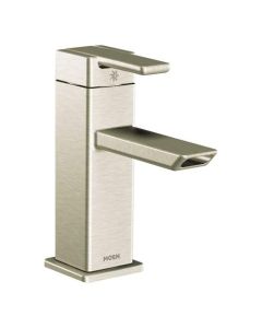 Moen S6700BN 90 Degree Single Hole Bathroom Faucet in Brushed Nickel