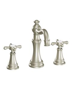 Moen TS42114BN Weymouth™ 1.5 GPM Two Handle Widespread Bathroom Faucet Trim Only in Brushed Nickel (Rough In Sold Separately)