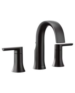 Moen TS6925BL Doux™ 1.2 GPM Two-Handle Widespread Bathroom Faucet Trim Only in Matte Black (Rough In Sold Separately)