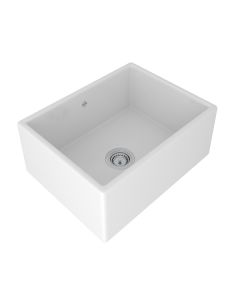 Rohl MS2418WH Shaker Shaws Classic Single Bowl Farmhouse Apron Front Fireclay Kitchen Sink in White