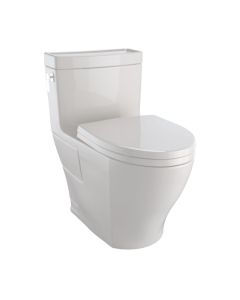 Toto MS626124CEFG#12 Aimes WASHLET+ One-Piece Elongated 1.28 GPF Universal Height Skirted Toilet with CEFIONTECT in Sedona Beige