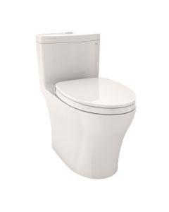 Toto MS646124CEMFG#11 Aquia® IV One-Piece Elongated Dual Flush 1.28 and 0.8 GPF Universal Height, WASHLET®+ Ready Toilet with CEFIONTECT® in Colonial White