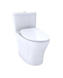 Toto MS646234CUMFG#01 Aquia® IV One-Piece Elongated Dual Flush 1.0 and 0.8 GPF Universal Height, WASHLET®+ Ready Toilet with CEFIONTECT® in Cotton White