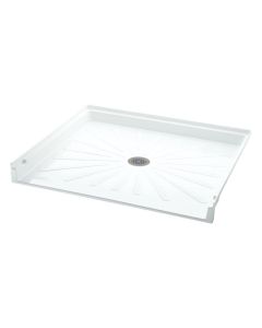 Mustee 3739M , E. L. & Sons, Inc. CareGiver 37 in. x 39 in. Single Threshold Transfer Shower Floor in White