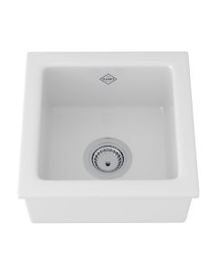 Rohl RC1515WH Lancaster Shaws Original Single Bowl Fireclay Bar/Food Prep Sink in White