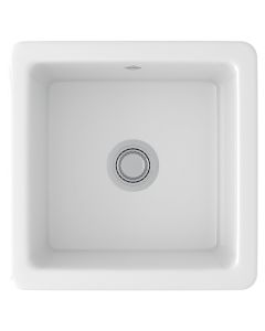 Rohl RC1818WH Shaker Shaws Classic Single Bowl Square Fireclay Bar/Food Prep Sink in White