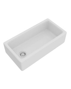 Rohl RC3618WH Lancaster Shaws Original Single Bowl Farmhouse Apron Front Fireclay Kitchen Sink in White