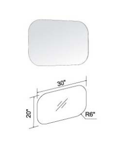 Madeli RL-PT3020-003-AL Euro Floating Mirror 30"W X 20 H- Aluminum