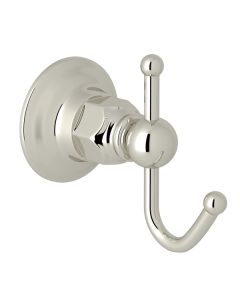 Rohl ROT7PN Acqui Italian Bath Wall Mount Single Robe Hook in Polished Nickel