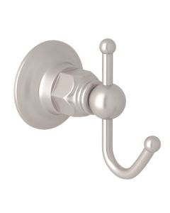 Rohl ROT7STN Acqui Italian Bath Wall Mount Single Robe Hook in Satin Nickel
