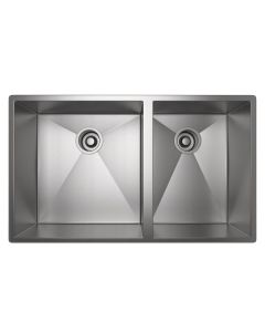 Rohl RSS3118SB Forze 1 1/2 Bowl Stainless Steel Kitchen Sink in Brushed