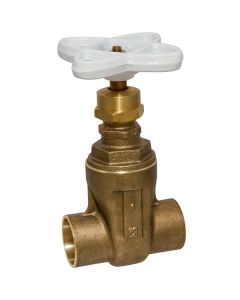 Nibco NJ0J0X6 Bronze Gate Valve, w/ Non-Rising Stem, Wheel Handle, 1/2" Solder End