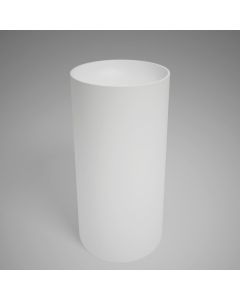 Blu Bathworks SA0505N44-01M coco blu stone round freestanding pedestal basin, White matte, 17.25 x 17.25 x 34.25