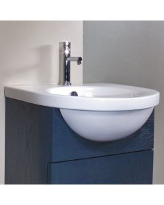 Lacava SC010-01-001 Open Space Wall-mount or semi-recessed porcelain lavatory with an overflow, unfinished back. 20"W x 20 1/4"D x 7"H, one faucet hole. in White