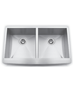 Brighton SFA2233-DB 22x33 Farmhouse Double Bowl 50/50 Apron Front Stainless Steel Kitchen Sink