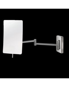 Lacava SP7505-CR Mega Rectangual wall-mounted 3x magnifying mirror with dual arm, W: 5 1/4” D: 14” H: 8 1/2” in Polished Chrome