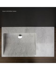 Lacava ST002-01-WH Stone Vessel or vanity top lavatory made of natural stone, no overflow. Unfinished back.32"W, 18"D, 3"H, one faucet hole in Bianco