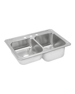 Elkay STCR3322R3 Celebrity 33" Double Basin Drop-in Kitchen Sink in Stainless Steel 