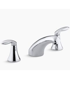 Kohler T15294-4-CP Coralais Rim-mount bath faucet trim with 5-1/2" spout and lever handles, valve not included in polished chrome