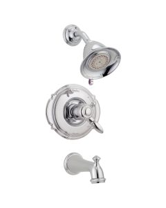 Delta T17455 + Monitor® 17 Series Dual Function Pressure Balanced Tub and 2.5 GPM Shower Trim with Integrated Volume Control in Chrome (Rough-In Valve Sold Separately)