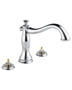 Delta T2797-LHP Cassidy® Deck Mounted Roman Tub Trim Only in Chrome (Rough and Handles Sold Separately)