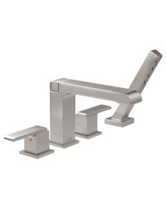 Delta T4767-SS Ara Roman Tub With Hand Shower Trim Only in Stainless (Rough Sold Separately)