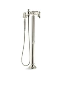 Kohler T72790-9M-SN Artifacts Floor Mounted Tub Filler with Built-In Diverter - Includes Hand Shower In Vibrant Polished Nickel