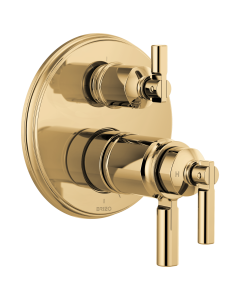 Brizo T75576-PG Invari® Tempassure® Thermostatic Valve with Integrated Three Function Diverter Trim in Brilliance® Polished Gold