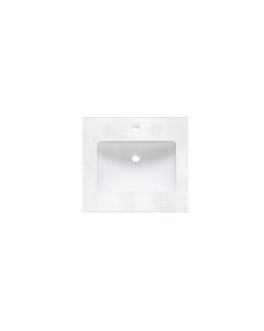 Fairmont Designs TQ2-S2522CQ1 25" Rectangular Quartz Vanity Top with Backsplash In Carrera, Faucet Holes: Single Hole