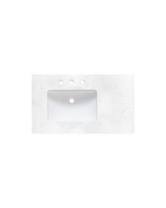 Fairmont Designs TQ2-S3722CQ8L 37" Rectangular Offset Quartz Vanity Top with Backsplash In Carrera