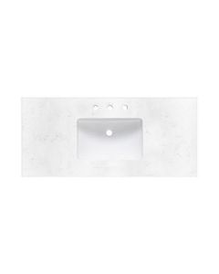 Fairmont Designs TQ2-S4922CQ8 49" Rectangular Carrera Quartz Vanity Top with Backsplash In Carrera, Faucet Holes: 3 Hole