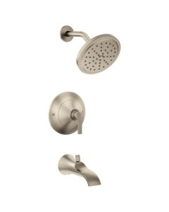 Moen TS2203EPBN Doux Tub and Shower Trim Package with 1.75 GPM Single Function Eco-Performance Shower Head - Less Valve In Brushed Nickel