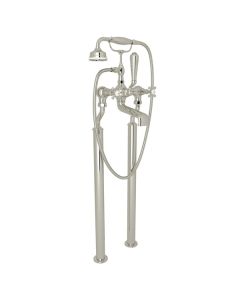 Rohl U.3013X/1-PN Georgian Era Perrin & Rowe Exposed Floor Mount Tub Filler With Handshower in Polished Nickel