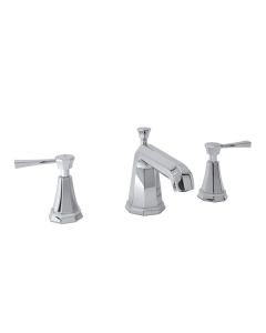 Rohl U.3141LS-APC-2 Deco Perrin & Rowe High Neck Widespread Lavatory Faucet in Polished Chrome