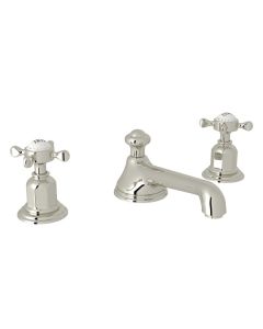 Rohl U.3706X-PN-2 Edwardian Perrin & Rowe Low Level Spout Widespread Lavatory Faucet in Polished Nickel