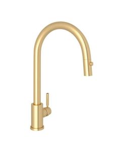Rohl U.4044SEG-2 Holborn Perrin & Rowe Pull-Down Kitchen Faucet in Satin English Gold