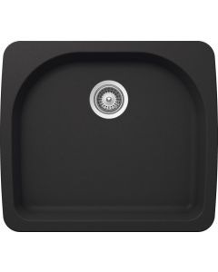 Schock VALN100T010 Valley Cristalite Undermount Single Bowl Kitchen Sink In Onyx - 8.5" H X 25" W X 22" D