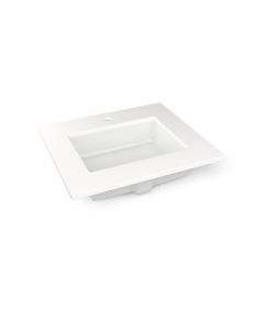 Robern TF25UCO93-1 Engineered Stone Vanity Top, 25" H X 22" W X 3/4" D, Center Undercounter Sink, White Zeus EXtreme, Single Hole